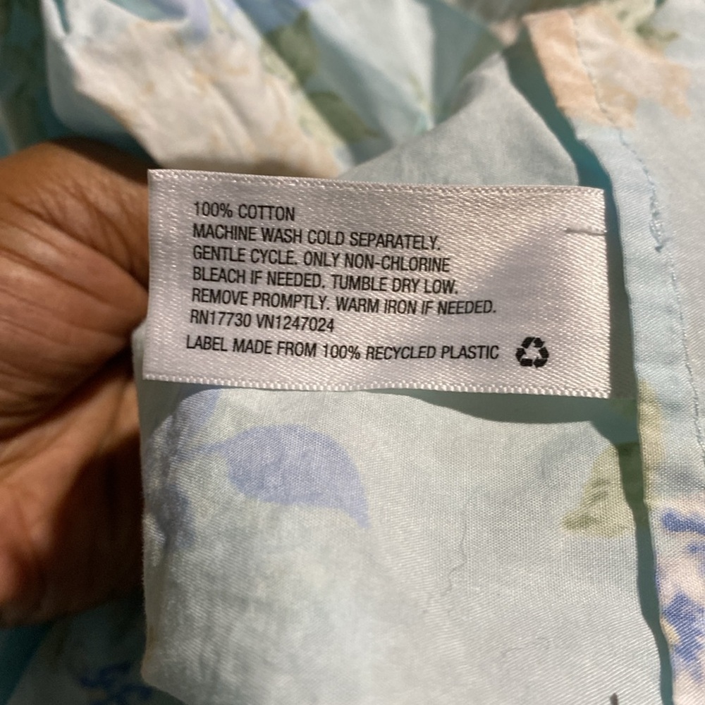LoveShackFancy x Target Blue Floral Short Puff Sleeve V-Neck Maxi Dress Size 16 - Picture 6 of 6